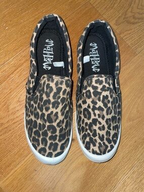 Leopard Print Canvas Twin Gore Slip-On Sneakers - Mad Love